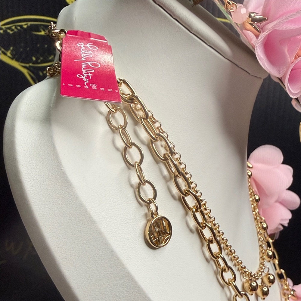 Lilly Pulitzer Pink and Gold Floral Jewelry Set - Picture 2 of 3